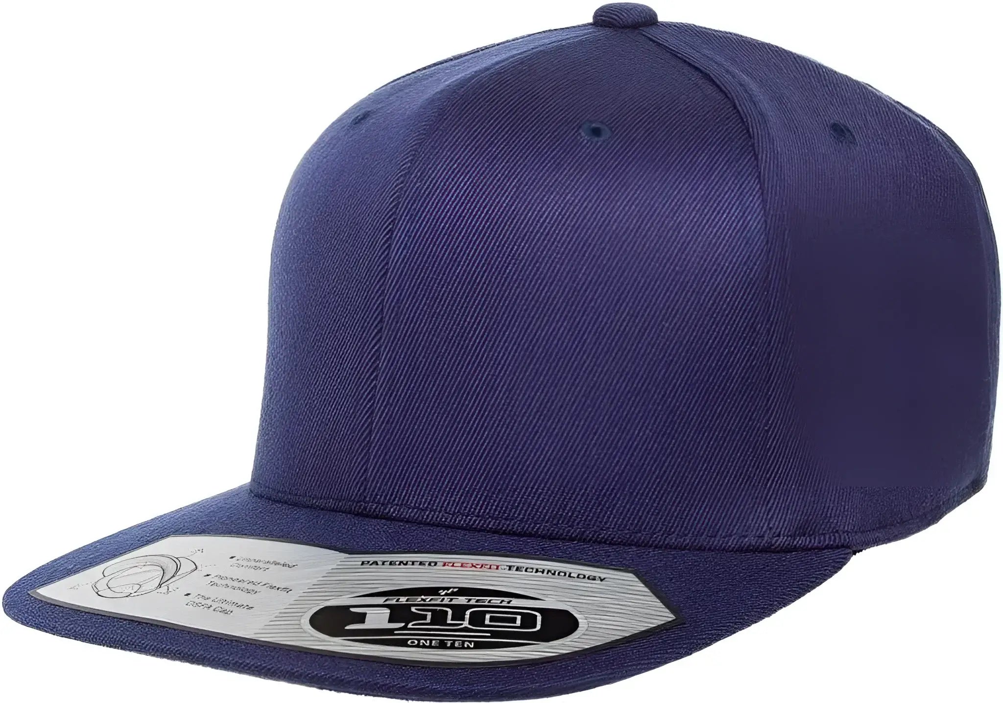 Flexfit 110 Flat Bill Snapback Cap Navy Navy / 6 7/8’’ 7 1/2’’