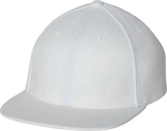 Flexfit 110 Flat Bill Snapback Cap - White - White / 6 7/8’’ - 7 1/2’’