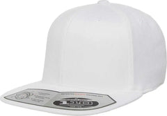 Flexfit 110 Flat Bill Snapback Cap - White - White / 6 7/8’’ - 7 1/2’’