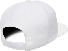Flexfit 110 Flat Bill Snapback Cap - White - White / 6 7/8’’ - 7 1/2’’