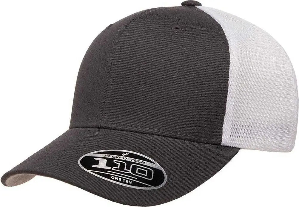Flexfit 110 Mesh-Back Cap - Charcoal White - Dark Gray White / 6 7/8’’ - 7 1/2’’