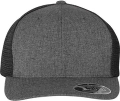 Flexfit 110 Mesh-Back Cap - Melange Charcoal Black - Dark Gray Black / 6 7/8’’ - 7 1/2’’