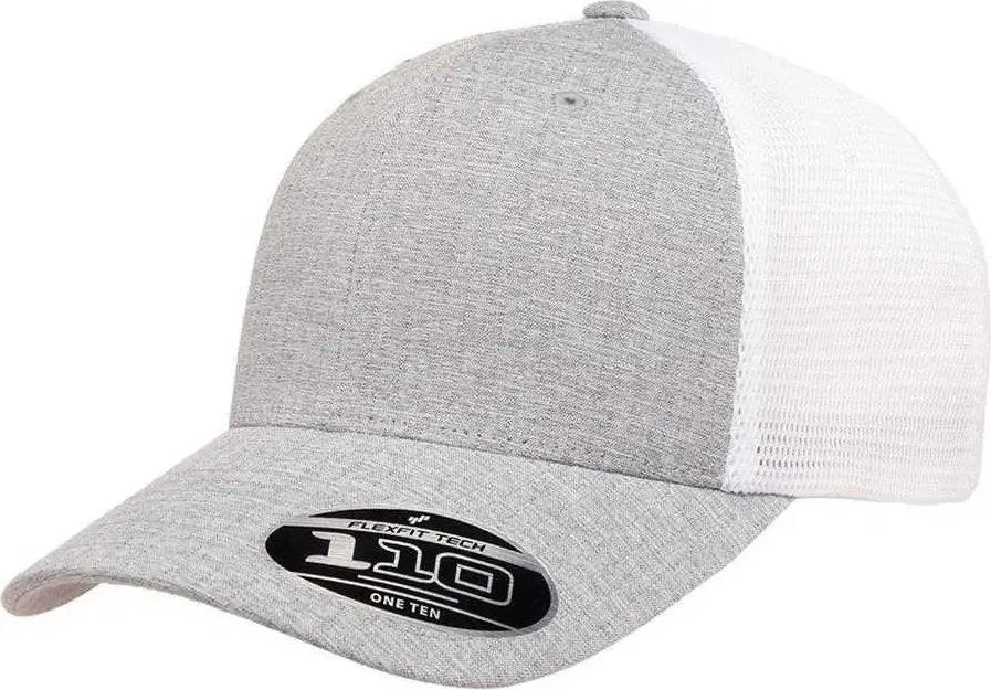 Flexfit 110 Mesh-Back Cap - Melange Silver White - Light Gray Gray / 6 7/8’’ - 7 1/2’’
