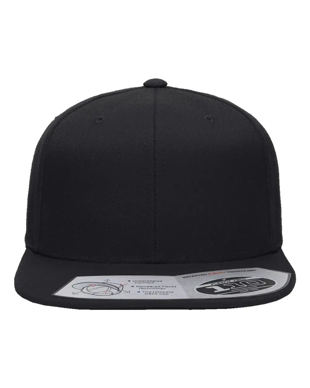 Flexfit 110F 110® Snapback Cap - Black - Black / One Size Fits Most