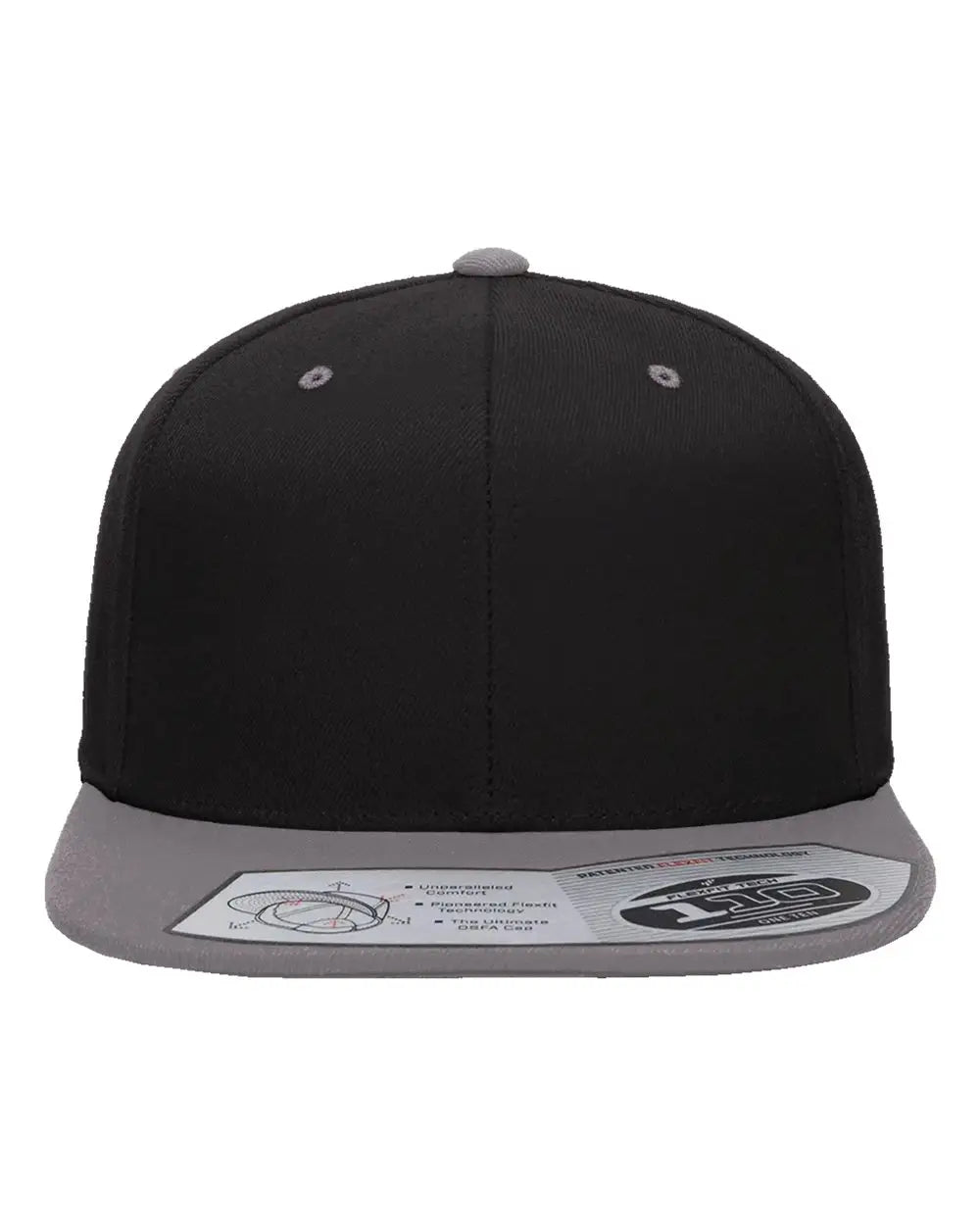 Flexfit 110F 110® Snapback Cap - Black Grey - Black Gray / One Size Fits Most