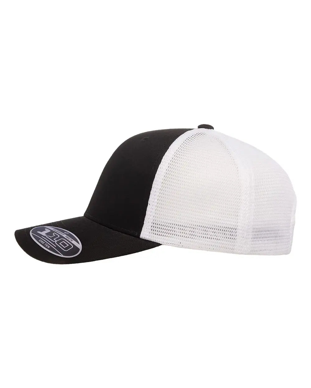 Flexfit 110M 110® Mesh-Back Cap - Black White - Black White / One Size Fits Most