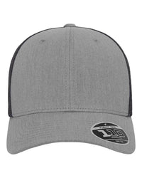 Flexfit 110M 110® Mesh-Back Cap - Heather Grey Black - Gray Black / One Size Fits Most