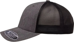 Flexfit 110M 110® Mesh-Back Cap - Melange Charcoal Black - Dark Gray Black / One Size Fits Most