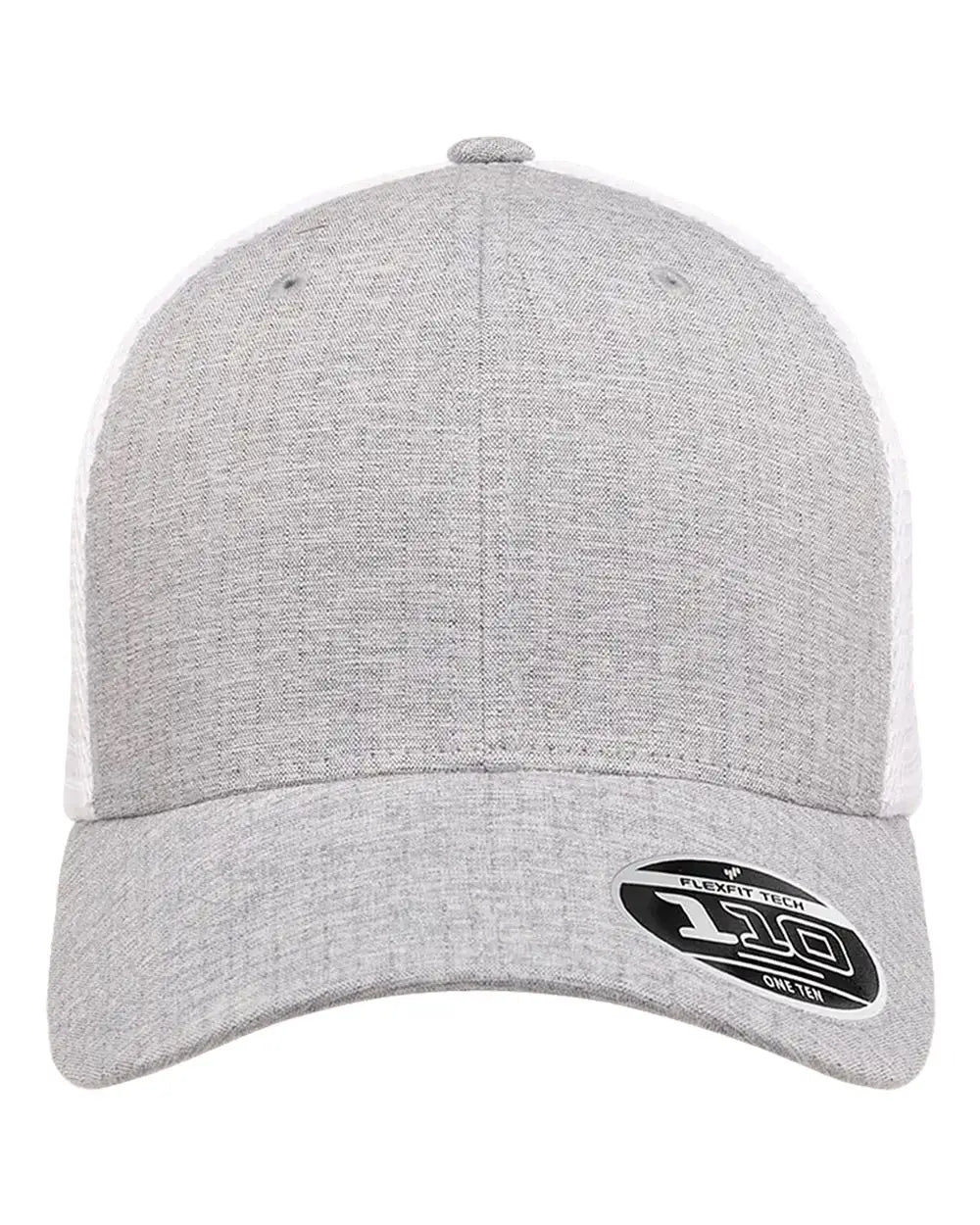 Flexfit 110M 110® Mesh-Back Cap - Melange Silver White - Light Gray Gray / One Size Fits Most