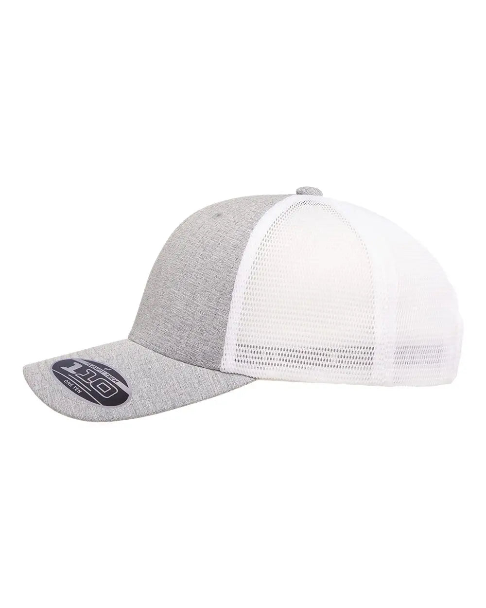 Flexfit 110M 110® Mesh-Back Cap - Melange Silver White - Light Gray Gray / One Size Fits Most
