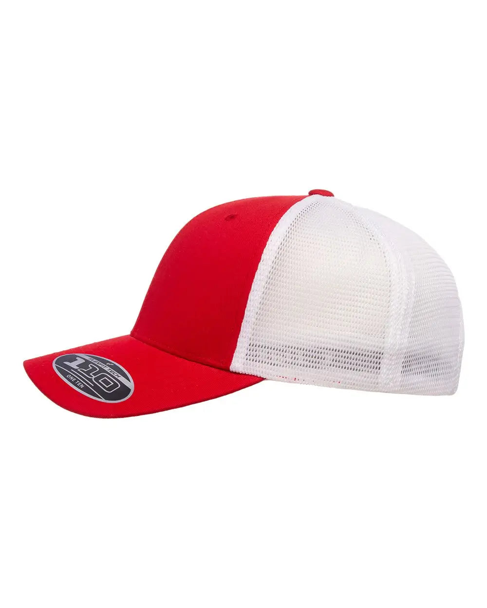 Flexfit 110M 110® Mesh-Back Cap - Red White - Red White / One Size Fits Most