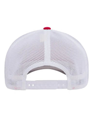 Flexfit 110M 110® Mesh-Back Cap - Red White - Red White / One Size Fits Most