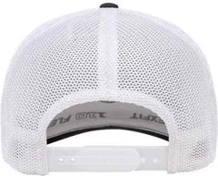 Flexfit 110R 110 Recycled Mesh Cap - Black White - Black White / One Size Fits Most