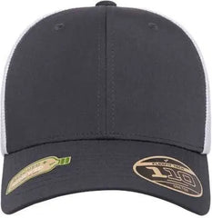 Flexfit 110R 110 Recycled Mesh Cap - Charcoal White - Dark Gray White / One Size Fits Most