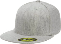 Flexfit 210 Flat Bill Cap - Heather Gray - Gray / 6 3/4’’ - 7 1/4’’