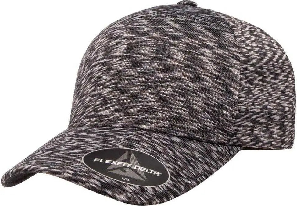 Flexfit 280 Delta Seamless Unipanel Cap - Melange Black - Black / 6 3/4’’ - 7 1/4’’