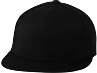 Flexfit 6210FF 210 Flat Bill Cap Black Black / S/M