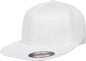 Flexfit 6297F Pro Baseball On Field Flat Bill Cap White White / 6 3/4’’ 7 1/4’’