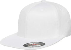 Flexfit 6297F Pro Baseball On Field Flat Bill Cap White White / 6 3/4’’ 7 1/4’’