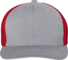 Flexfit 6311 Melangee Trucker Cap - Heather Gray Red - Gray Red / 6 7/8’’ - 7 1/2’’