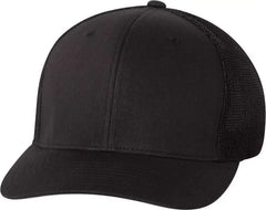 Flexfit 6511 Trucker Cap - Black - Black / 6 7/8’’ - 7 1/2’’