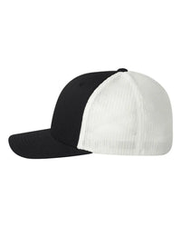 Flexfit 6511 Trucker Cap - Black White - Black White / One Size Fits Most