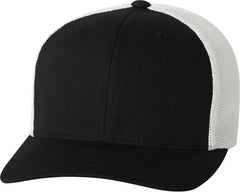 Flexfit 6511 Trucker Cap - Black White - Black White / 6 7/8’’ - 7 1/2’’