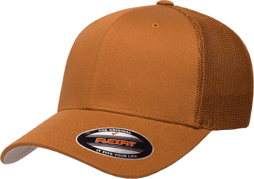 Flexfit 6511 Trucker Cap - Caramel - Burnt Orange / 6 7/8’’ - 7 1/2’’