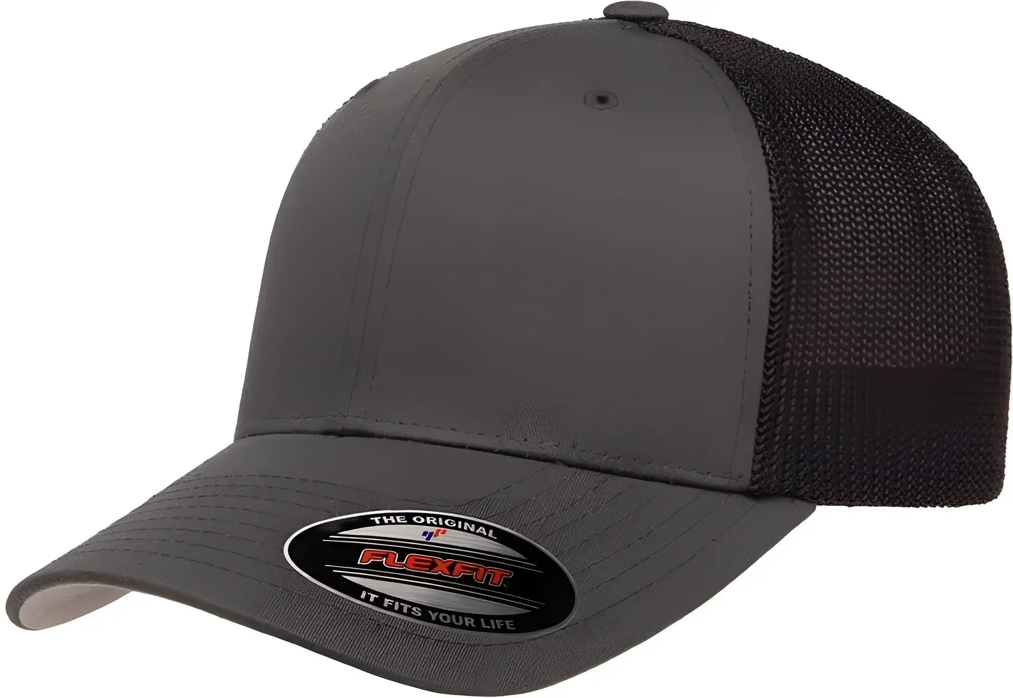 Flexfit 6511 Trucker Cap - Charcoal Black - Dark Gray Black / 6 7/8’’ - 7 1/2’’