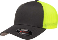Flexfit 6511 Trucker Cap Charcoal Neon Yellow Dark Gray Yellow / 6 7/8’’ 7 1/2’’