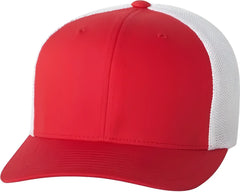Flexfit 6511 Trucker Cap - Red White - Red White / 6 7/8’’ - 7 1/2’’
