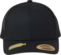 Flexfit 6606R Sustainable Retro Trucker Cap - Black - Black / One Size Fits Most