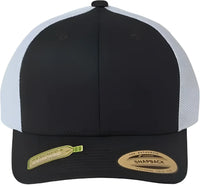 Flexfit 6606R Sustainable Retro Trucker Cap Black White Black White / One Size Fits Most
