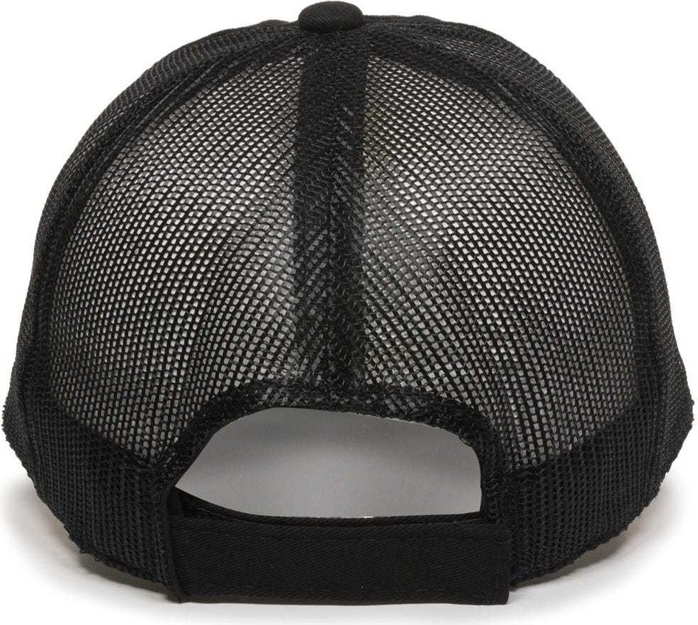 OC Sports FWT-130 Garment Wash Mesh Back Baseball Cap - Black | HIT a Double