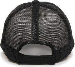 OC Sports FWT-130 Garment Wash Mesh Back Baseball Cap - Black | HIT a Double