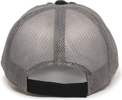 OC Sports FWT-130 Garment Wash Mesh Back Baseball Cap - Black Dark Gray | HIT a Double
