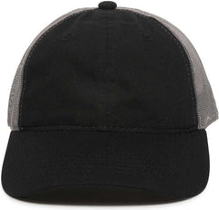 OC Sports FWT-130 Garment Wash Mesh Back Baseball Cap - Black Dark Gray | HIT a Double