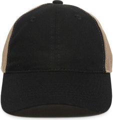 OC Sports FWT-130 Garment Wash Mesh Back Baseball Cap - Black Tan | HIT a Double
