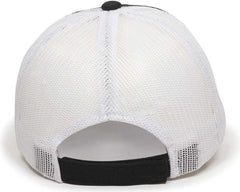 OC Sports FWT-130 Garment Wash Mesh Back Baseball Cap - Black White | HIT a Double