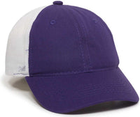 OC Sports FWT-130 Garment Wash Mesh Back Baseball Cap - Purple White | HIT a Double