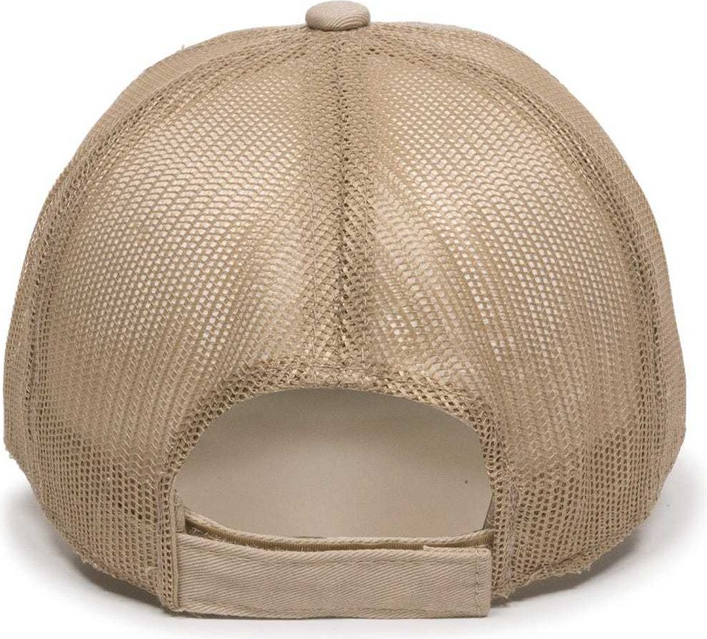 OC Sports FWT-130 Garment Wash Mesh Back Baseball Cap - Tan | HIT a Double