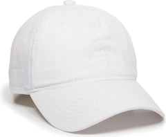 OC Sports FWT-130 Garment Wash Mesh Back Baseball Cap - White | HIT a Double