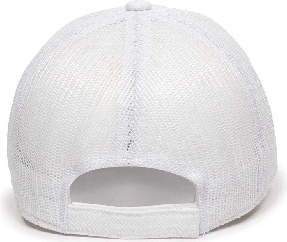 OC Sports FWT-130 Garment Wash Mesh Back Baseball Cap - White | HIT a Double