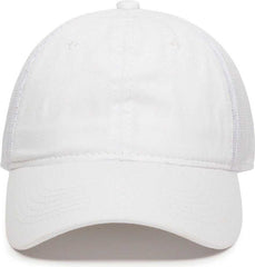 OC Sports FWT-130 Garment Wash Mesh Back Baseball Cap - White | HIT a Double