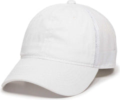 OC Sports FWT-130 Garment Wash Mesh Back Baseball Cap - White | HIT a Double