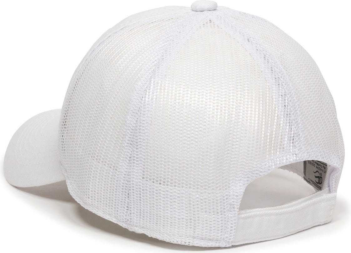 OC Sports FWT-130 Garment Wash Mesh Back Baseball Cap - White | HIT a Double