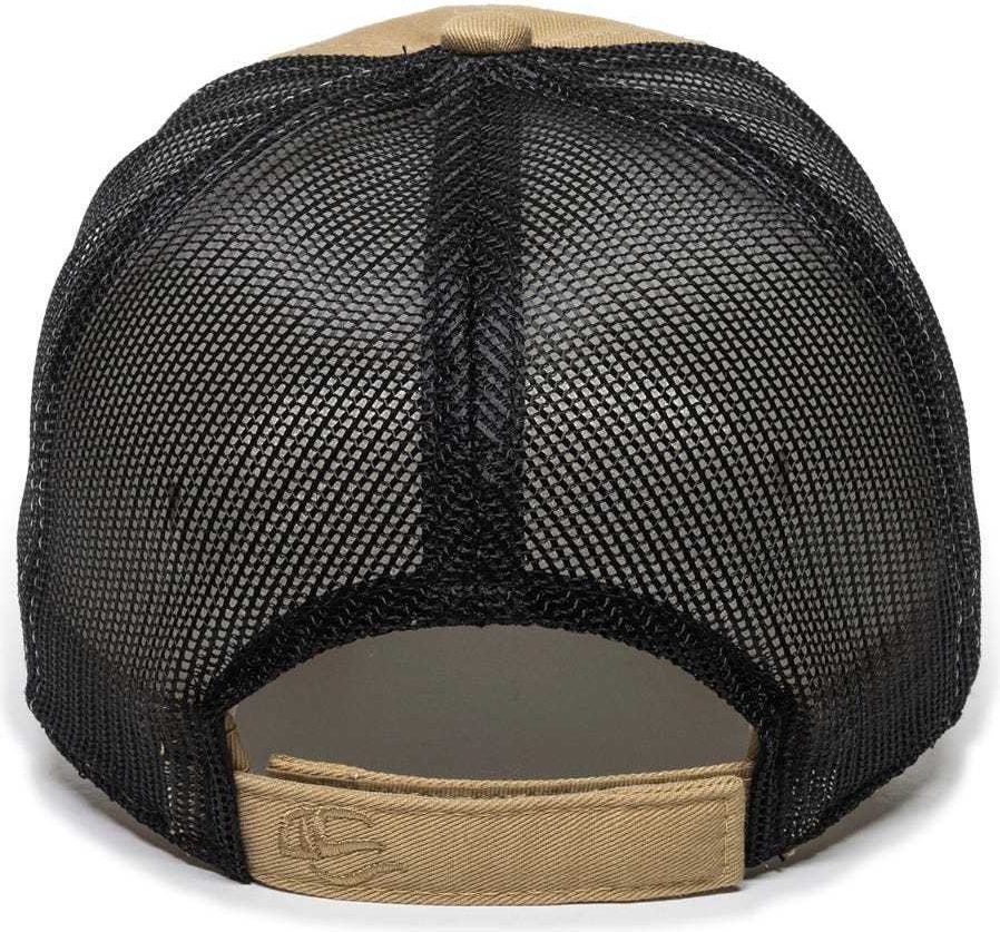 OC Sports FWT-130 Garment Wash Mesh Back Baseball Cap - Old Gold Black | HIT a Double