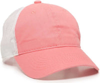 OC Sports FWT-130 Garment Wash Mesh Back Baseball Cap - Melon White | HIT a Double