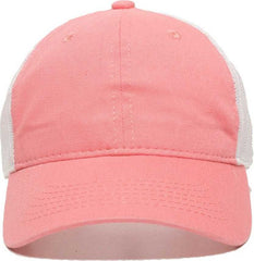 OC Sports FWT-130 Garment Wash Mesh Back Baseball Cap - Melon White | HIT a Double