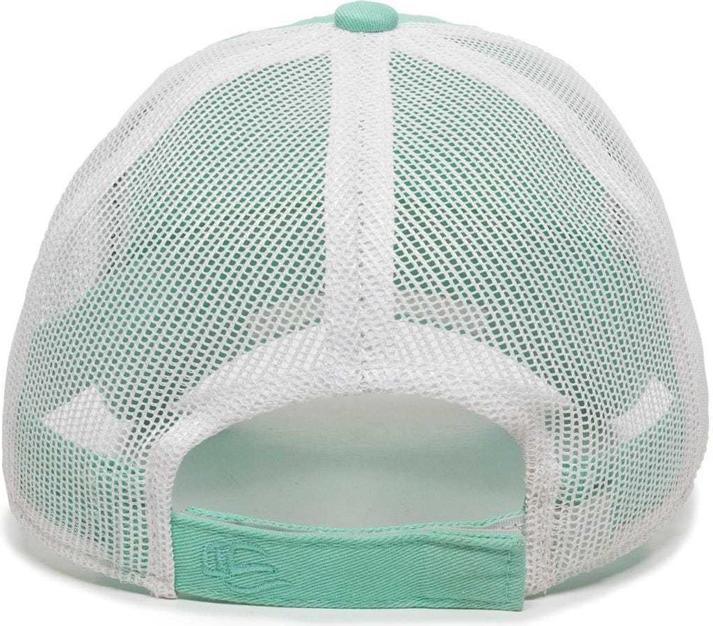 OC Sports FWT-130 Garment Wash Mesh Back Baseball Cap - Mint White | HIT a Double